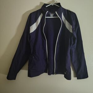 Champion Authentic Sports Full Zip Windbreaker Womens Large Purple
